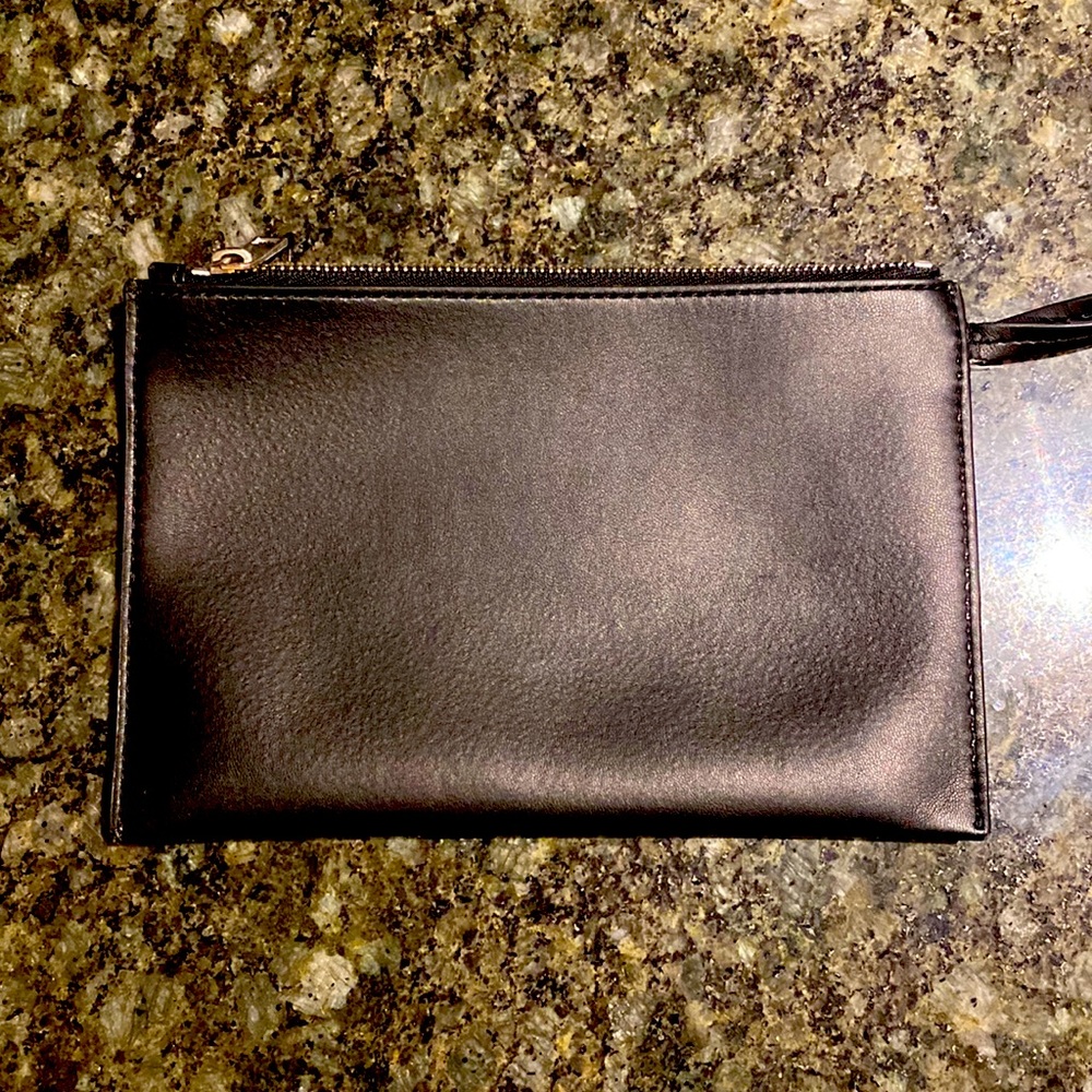 Black Leather Theory Wristlet